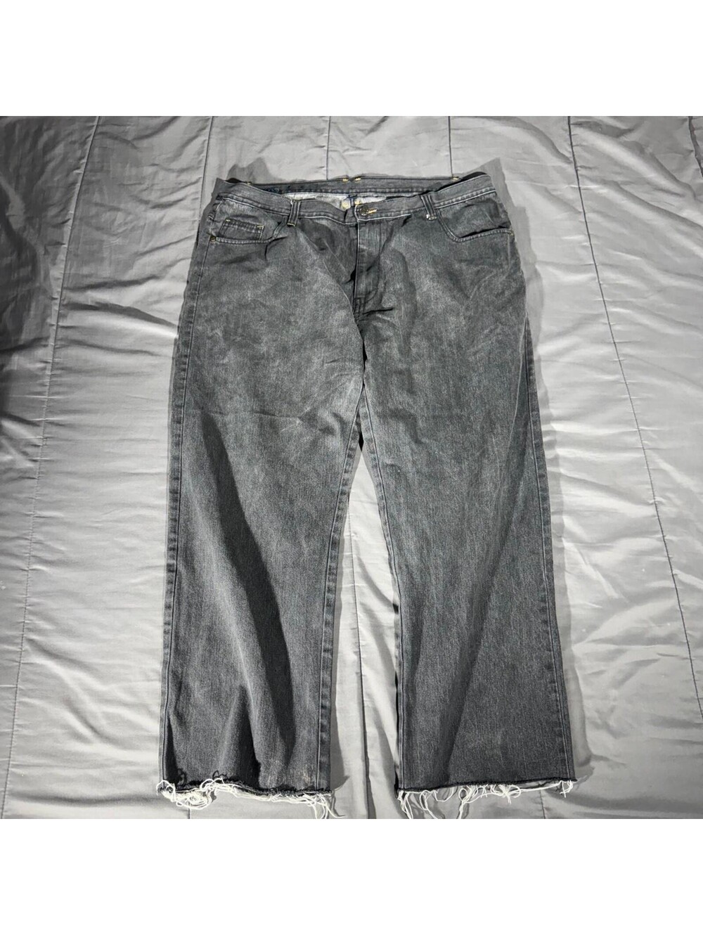 Y2K Karl Kani Gold Jeans Mens 40x32 Faded Black Baggy Wide